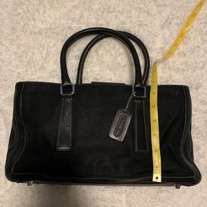 Coach 9428 Black Leather and Linen handbag